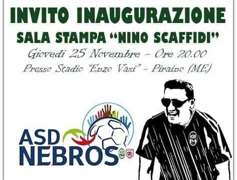 ASD Nebrodi – Stasera l’ inaugurazione della sala stampa “Nino Scaffidi”